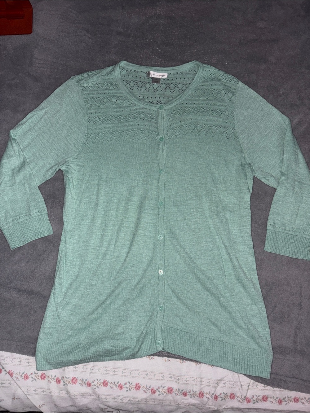 Light Mint Button-Front Women's Sweater Cardigan Christopher & Banks